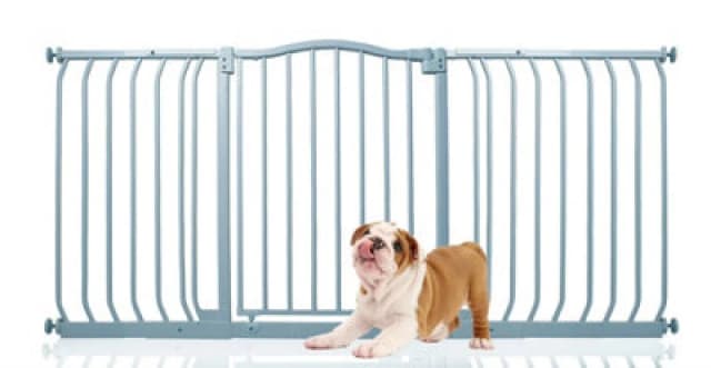 Bettacare Curved Top Dog Gate, 152Cm - 161Cm, Matt Grey, Pressure Fit Pet Gate For Dog And Puppy, Pet And Dog Barrier