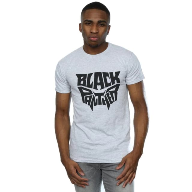 Marvel Marvel Men Black Panther Worded Emblem T-Shirt in Grey Size: Small Grey S Male 5057736541272