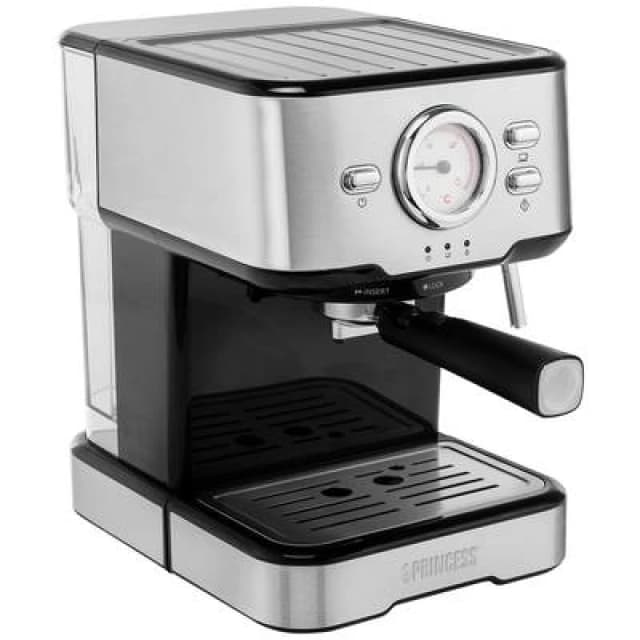 Princess Princess 01.249412.01.001 Capsule coffee machine Stainless steel, Black incl. frother nozzle, incl. pressure brew unit, incl. filter coffee m