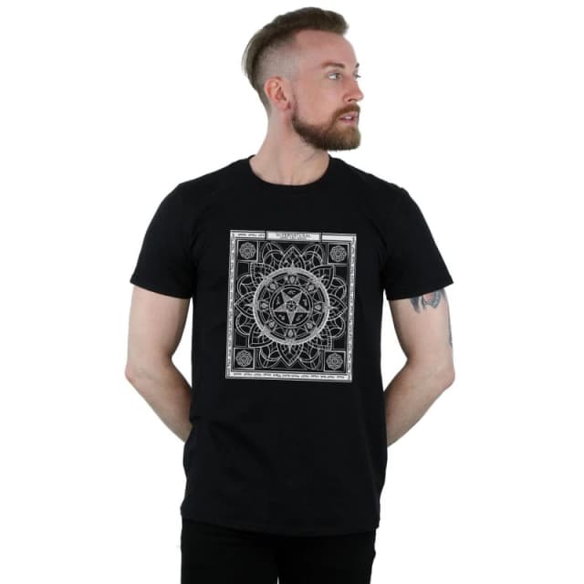 Supernatural Supernatural Men Pentagram Pattern T-Shirt in Black Size: Small Black S Male 5057972340837