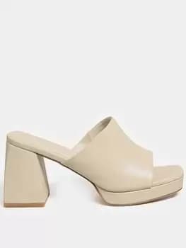 Yours Wide Fit Chunky Platform Mule Off White, Size E, Women