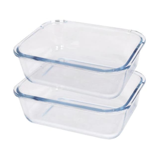 Argon Tableware Rectangular Glass Cake Dishes - 20Cm X 15Cm - Pack Of 2