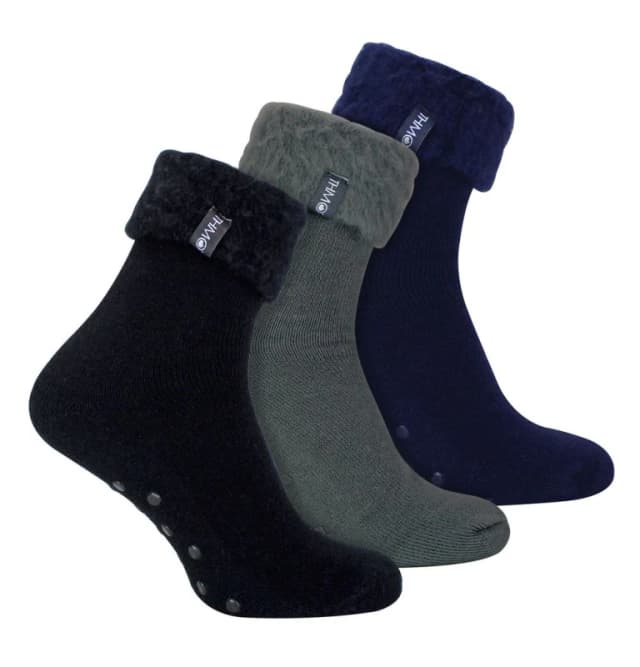 THMO THMO - Mens 3 Pack Slipper Bed Socks - Assorted