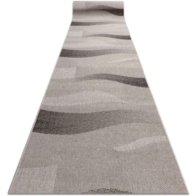 RugsX Runner Sizal Floorlux Design 20212 Silver / Black 70 Cm 70X170 Cm