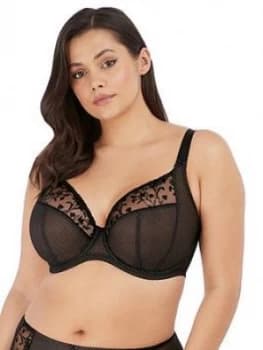 Elomi Charlie Underwired Plunge Bra Jet - Black, Size 36H, Women