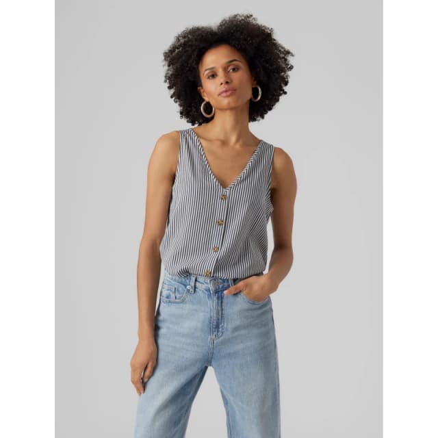 Vero Moda VM Open Nk Wv Blouses - Short Sleeve 10 (S) Blue 57025319350