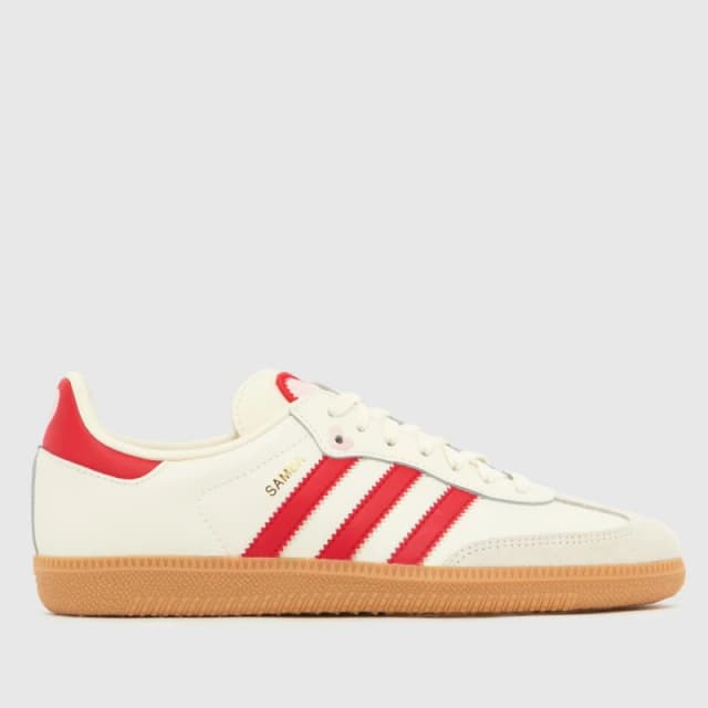 adidas Originals Kids Samba OG Val Samba Low-Top Trainers Cream/Red female 5 (38)