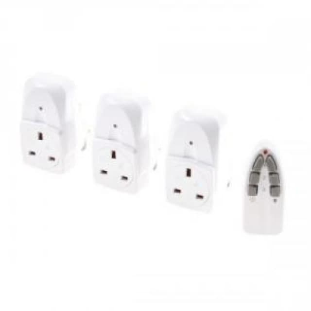 SMJ 25M Eco Remote Switch Control Mains Power Plug Socket - 3 Pack RFE3TC