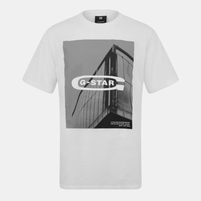 G Star HQ Old School Logo Lash T-Shirt White male Small