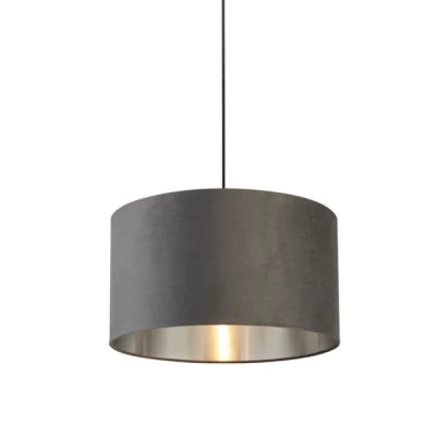Lighting Collection Prague Dark Grey Velvet Shade