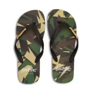 BeachyFeet Mens Costal Camo Flip Flops (11 UK-12 UK) (Green)