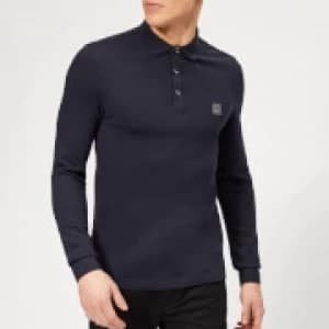 Hugo Boss Passerby Long Sleeve Polo Shirt Navy Size S Men