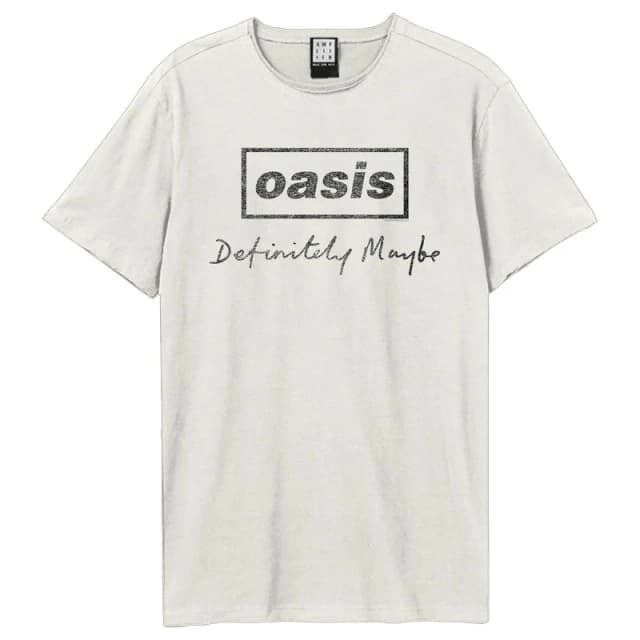 Amplified Amplified Men Definitely Maybe Distressed Oasis T-Shirt in White Size: X-Small White XS Male 5063703714907