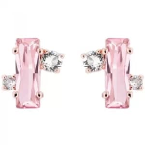 Ted Baker Ladies Rose Gold Plated Bria Crystal Baguette Cluster Stud Earrings