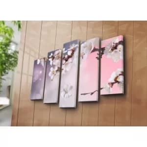 5PATK-105 Multicolor Decorative Canvas Painting (5 Pieces)