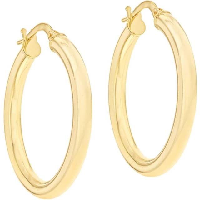 Be You 9ct Gold Tube Hoops Yellow Gold female One Size