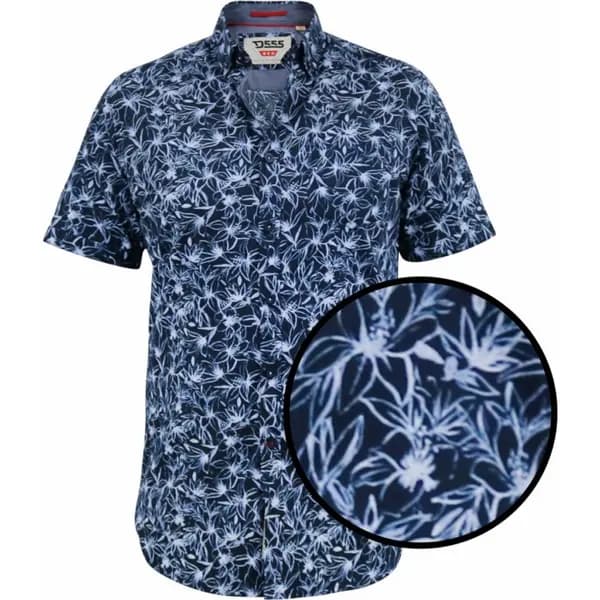D555 by Duke Duke D555 Mens Big Size Padbury Flower Print Cotton Casua