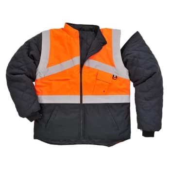 Oxford Weave 300D Class 1:2 Hi Vis 2-Tone Reversible Jacket Orange / Navy M