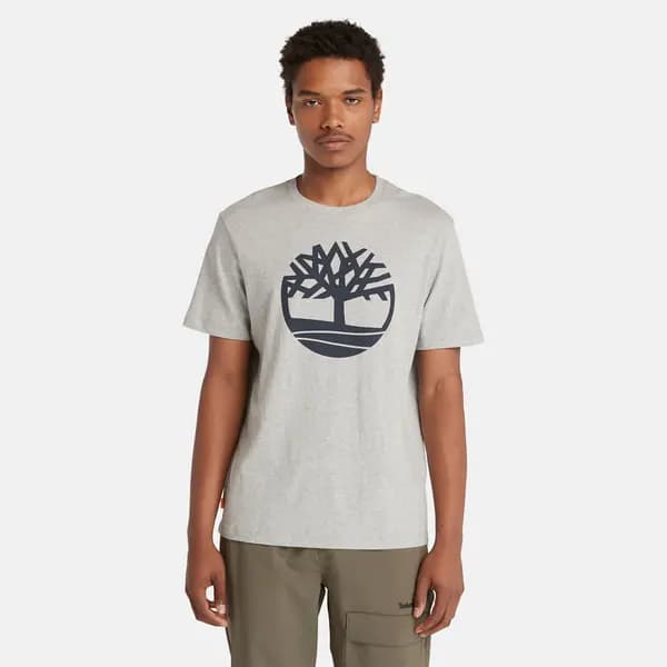 Timberland Kennebec River Tree Logo T-Shirt For Men In Grey, Size S