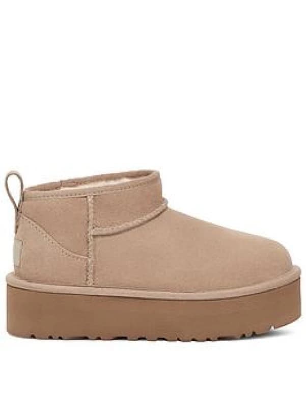 UGG sand classic ultra mini platform Junior boots Yellow UK 13