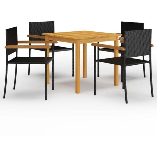 VIDAXL 5 Piece Garden Dining Set Black Vidaxl 8720286337615