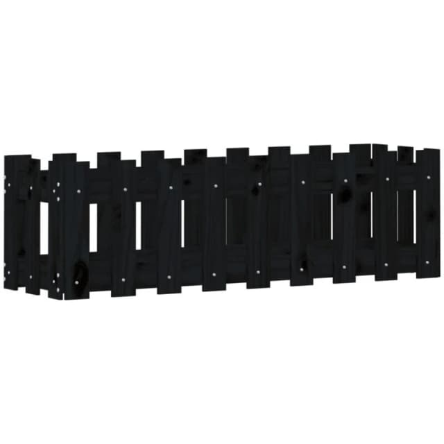 vidaXL Garden Raised Bed w/ Fence Design Black 100x30x30 cm, Black 832474