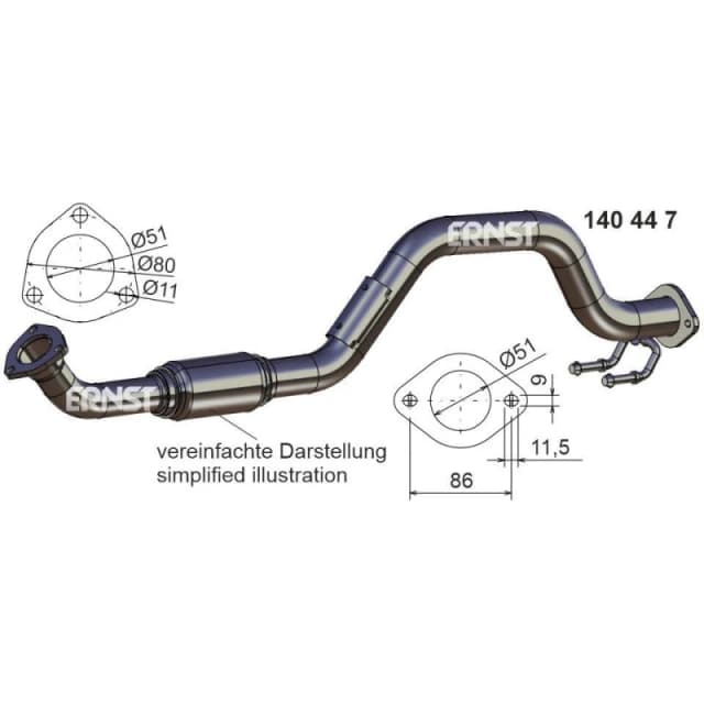 ERNST 140447 Exhaust Pipe Front Exhaust Pipe (17)