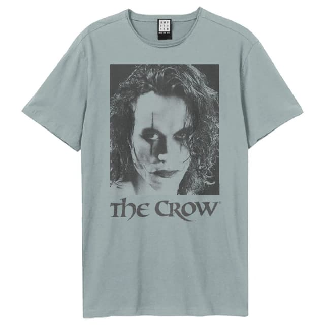 Amplified Amplified Men Draven The Crow T-Shirt in Pale Blue Size: X-Small Pale Blue XS Male 5063652170649