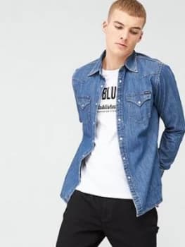 Replay Denim Shirt - Mid Blue