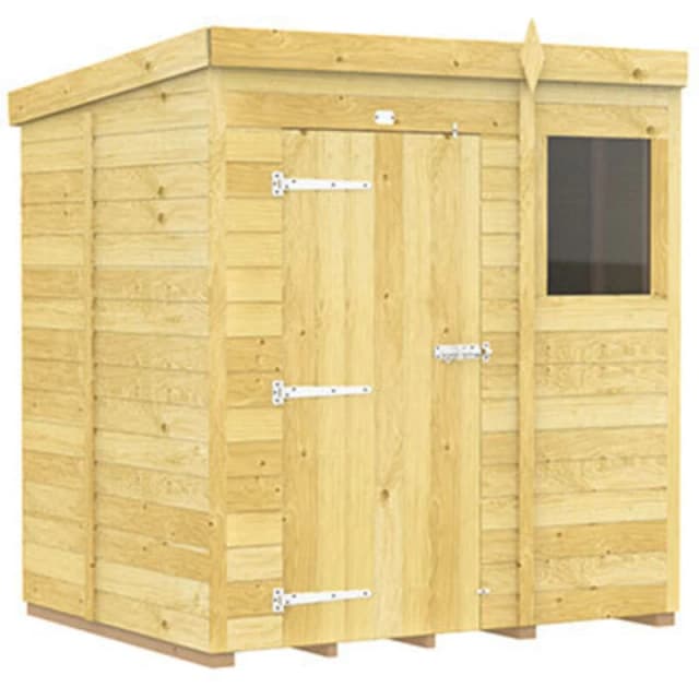 Flat Pack Sheds DIY Sheds 6 x 5 Pent Shed, Brown 6X5PFF
