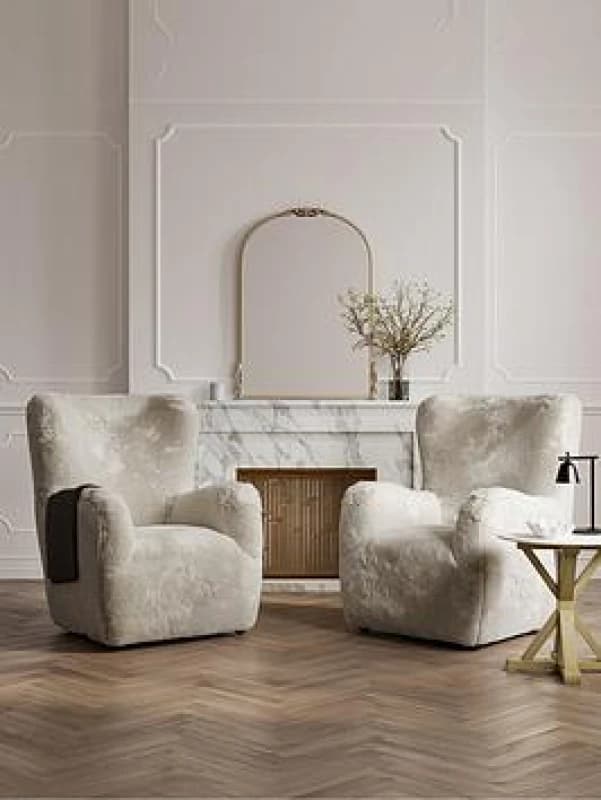 SO'HOME Thor Faux Fur Armchair Mineral Gray ONE SIZE