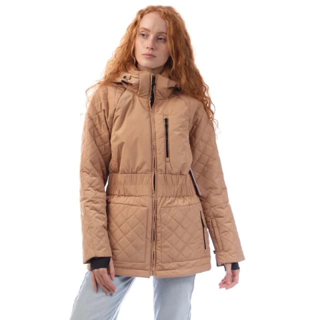 DKNY Quilted Transitional Jacket Beige female XS