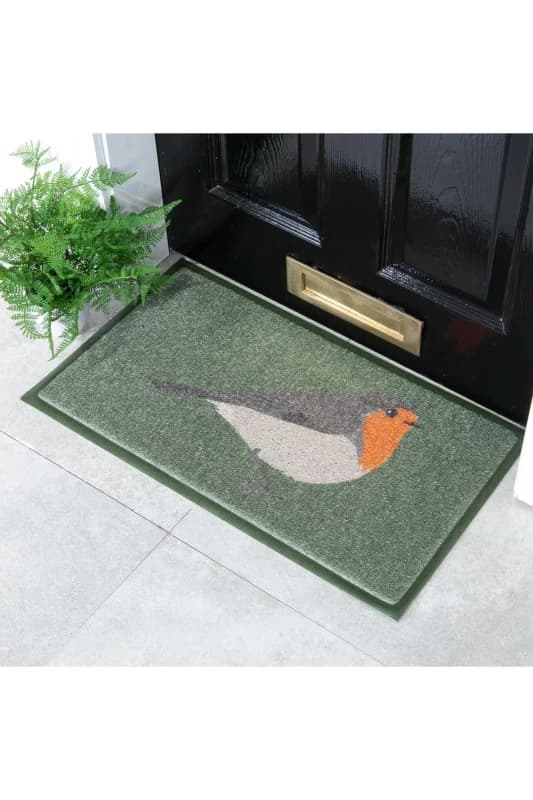Artsy Doormats Green Robin Doormat (70 X 40Cm), Green DMW-ROBIN-7040