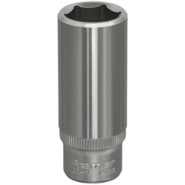 Loops 14mm Forged Steel Deep Drive Socket 1/4" Square Drive Chrome Vanadium Socket Metallics