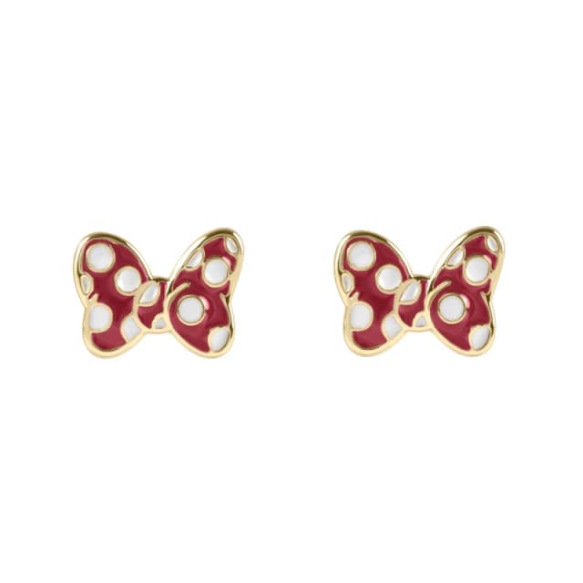 Minnie Mouse Kids Mini Bow Stud Earrings Gold female One Size