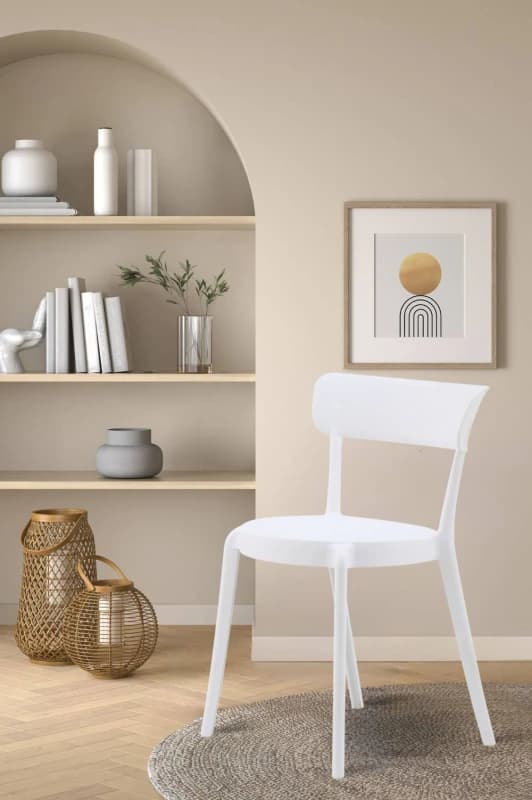 Fusion Living Plastic Bistro Dining Chair White