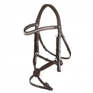 GFS Monarch Crystal Grackle Bridle - Havana