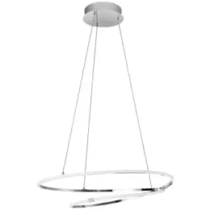 Merano - Charlesbourg Integrated LED Pendant Ceiling Light Chrome Aluminium LED 29W 2000Lm 3000K