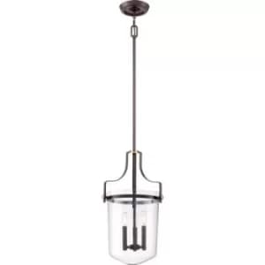 Penn Station 3 Light Ceiling Pendant Western Bronze, E14