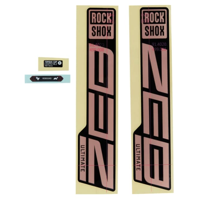Sram Rockshox Fork Decal Kit Zeb Ultimate 2729 2021 MATTE COPPER FOILHIGH GLOSS BLACK NO SIZE MATTE COPPER FOIL/HI