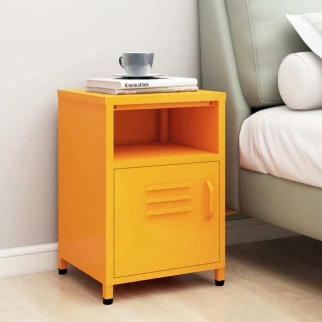 VIDAXL Nightstand Mustard Yellow 35x35x51cm Steel vidaXL 8720286565308