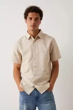 Mens Short Sleeve Linen Look Shirt