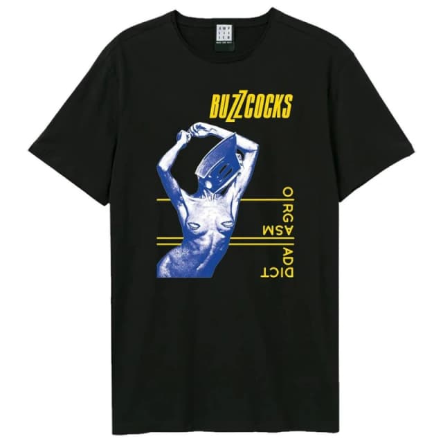 Amplified Mens Buzzcocks Orgasmatic T-Shirt in Black Size: XS Black Male XS