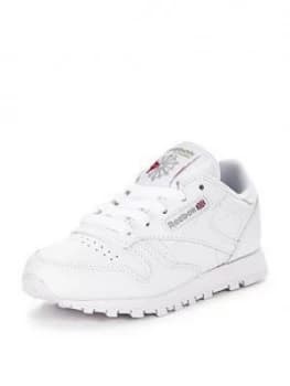 Reebok Classic Leather Childrens Trainer, White, Size 1