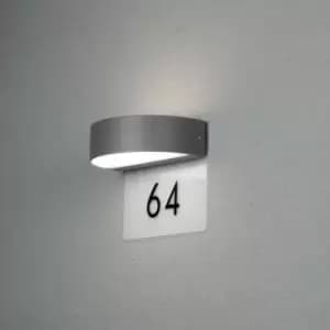 Konstsmide Monza Outdoor Modern Up Down Wall Light 2x 4.5W LED Dark Grey Inc. House Numbers, IP54