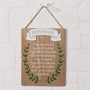 Love Story Recipe For Love Plaque