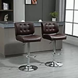 Homcom Racing Style Bar Stool Brown 2 Pieces