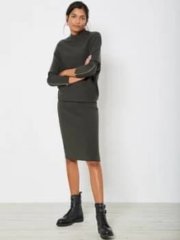 Mint Velvet Mint Velvet Funnel Neck Zip Sleeve Knit Dress