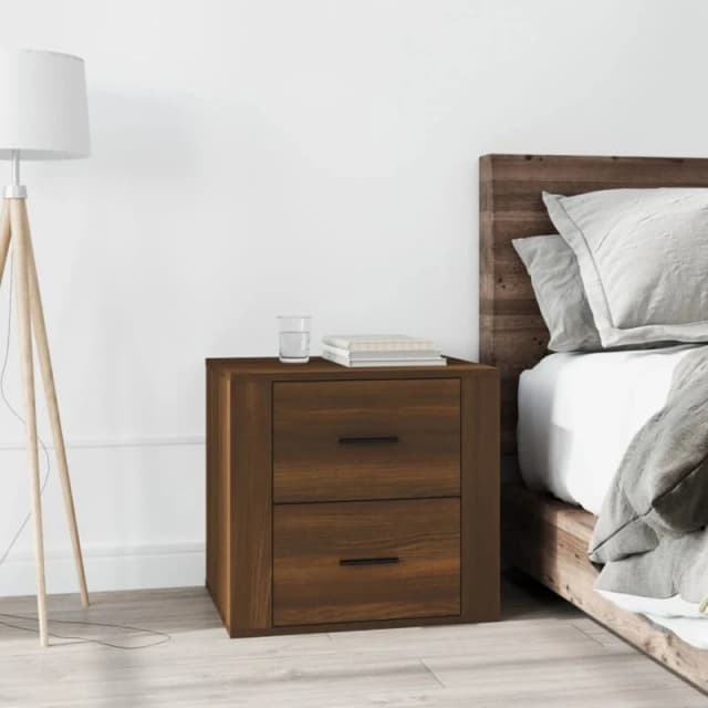 Vidaxl Bedside Cabinet Brown Oak 50X39X47 Cm, Brown 816711