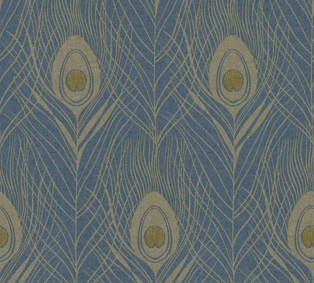 A.S. Creation Peacock Bird Feather Design Non Woven Vinyl Wallpaper Teal